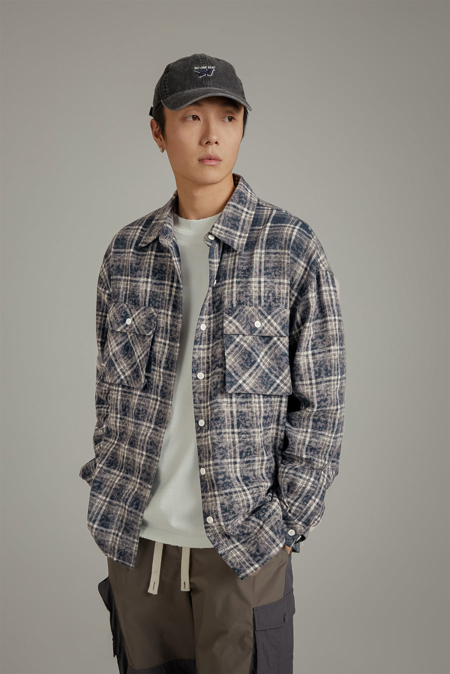 CHUU Back Design Loose Fit Check Shirt