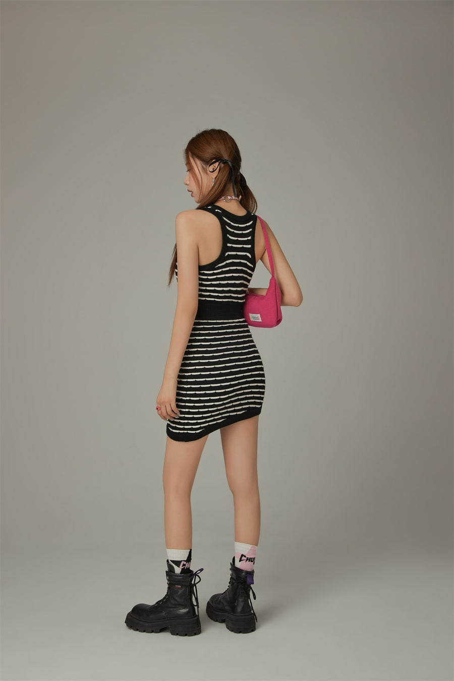 CHUU U-Neck Sleeveless Asymmetrical Mini Dress