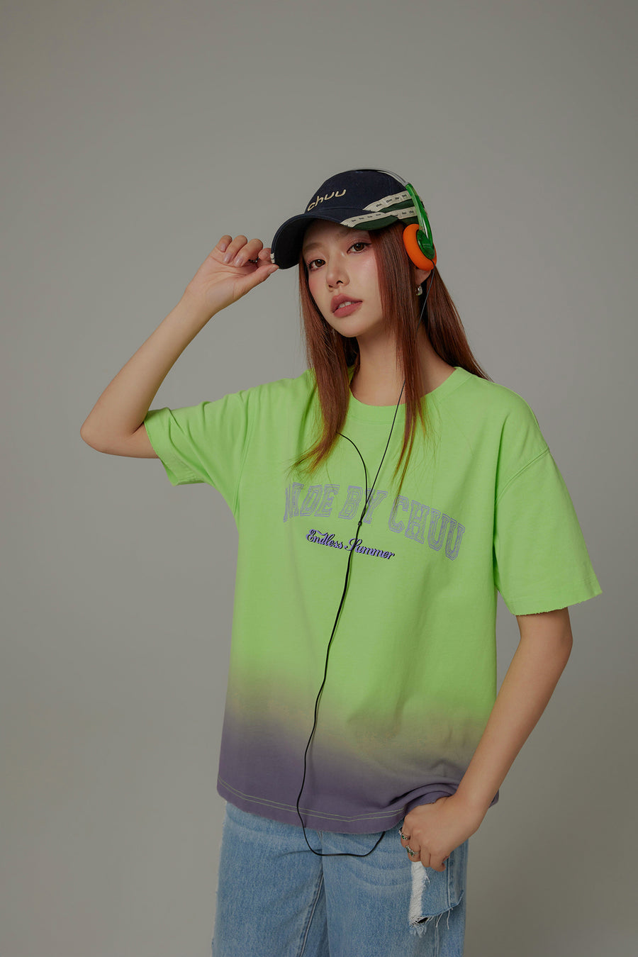 CHUU Printed Gradient Short Sleeve T-Shirt