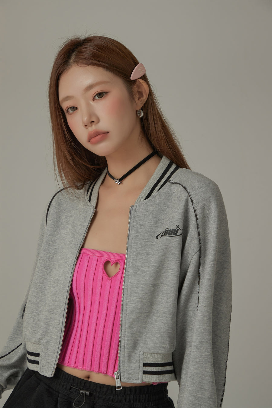 CHUU Varsity Color Sporty Cropped Jacket