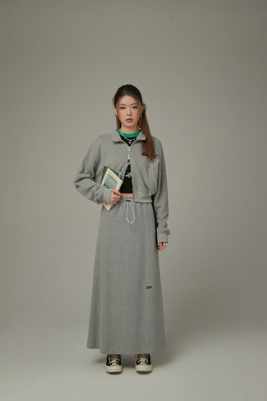 CHUU String Basic Long Skirt