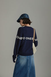 Logo Lettering Basic Knit Sweater