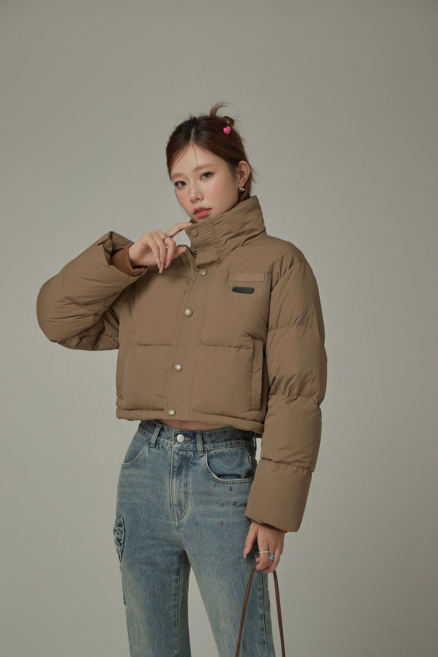 CHUU Oversized Logo Embroidery Padded Jacket