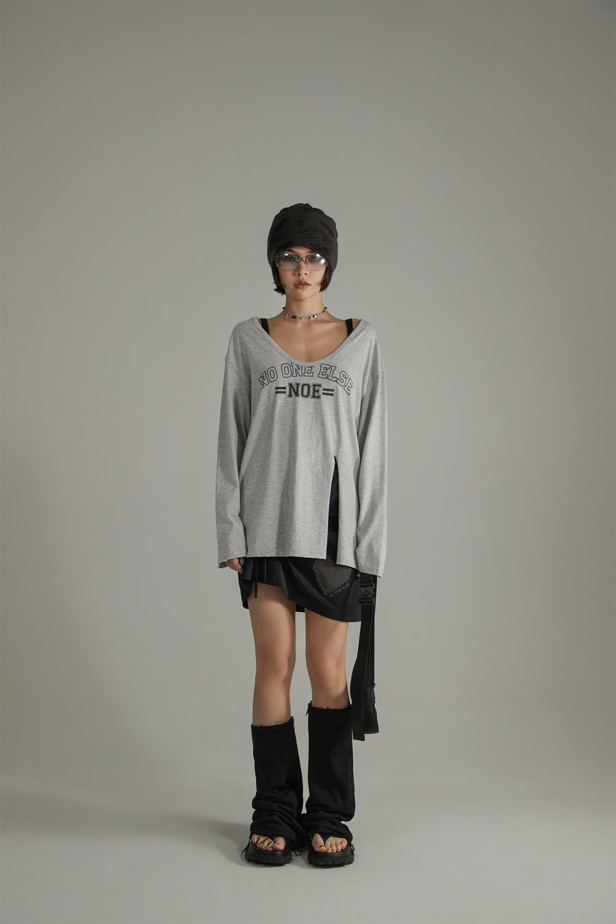 CHUU High Slit Loosefit Long Sleeve T-Shirt