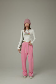 String Wide Sporty Pants