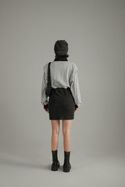 Contrast Color Polo Neck Dress
