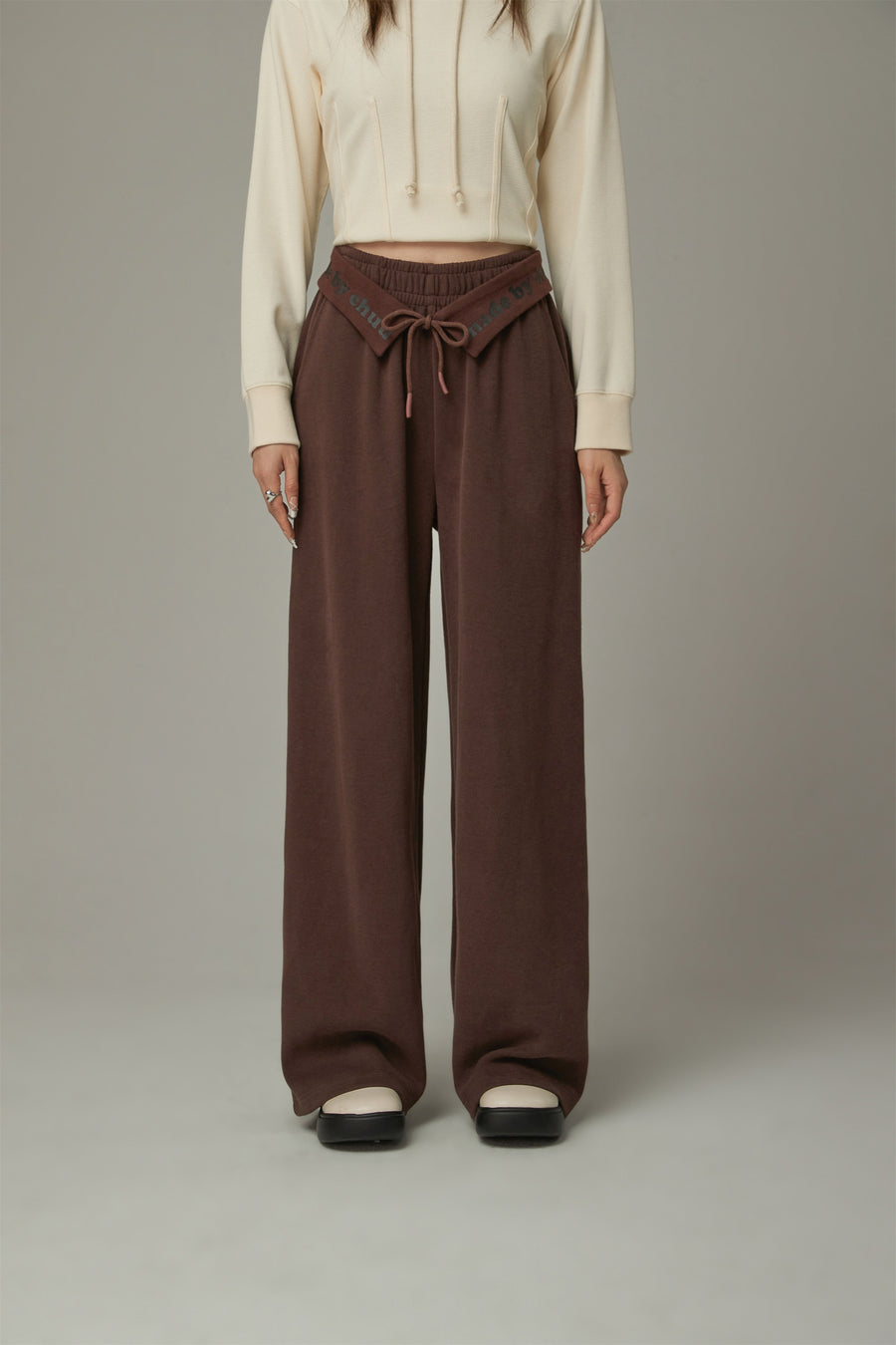 CHUU Logo String Wide Pants