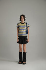 Noe Center Color Striped Short Sleeve T-Shirt