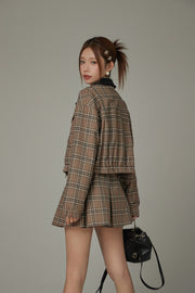 Logo Collar Check Boxy Jacket