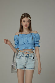 Off The Shoulder Puffed Sleeves Top