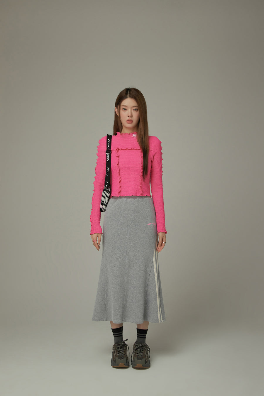 CHUU Logo Embroidery Long Skirt