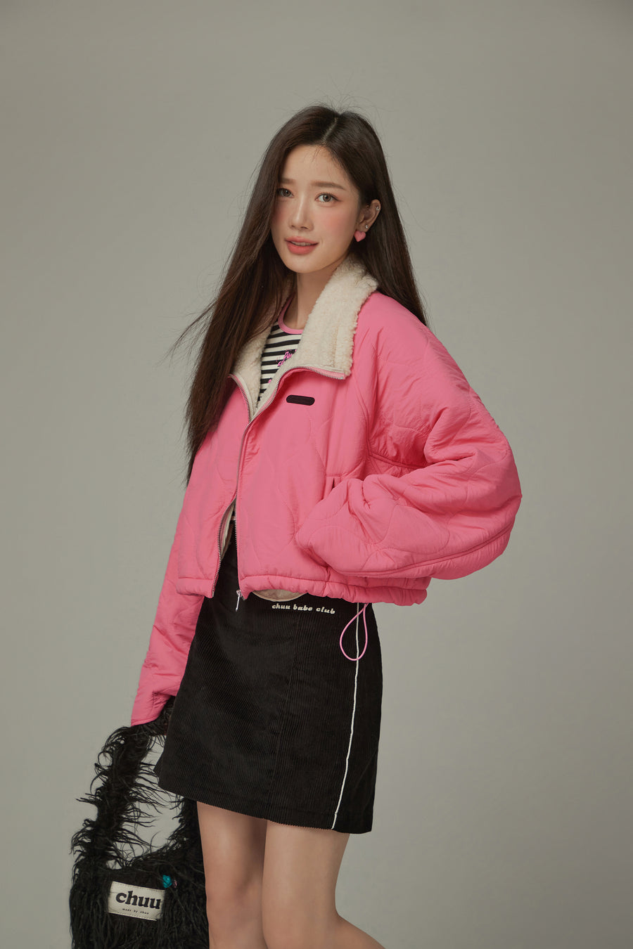 CHUU High Neck Quilted Jacket