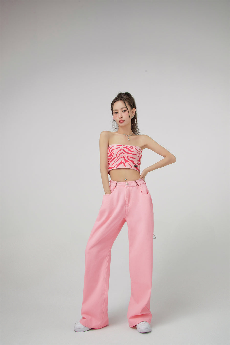 CHUU Summer Adjustable High Waist Wide Leg Pants