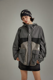 Pocket Color Simple Hooded Jacket