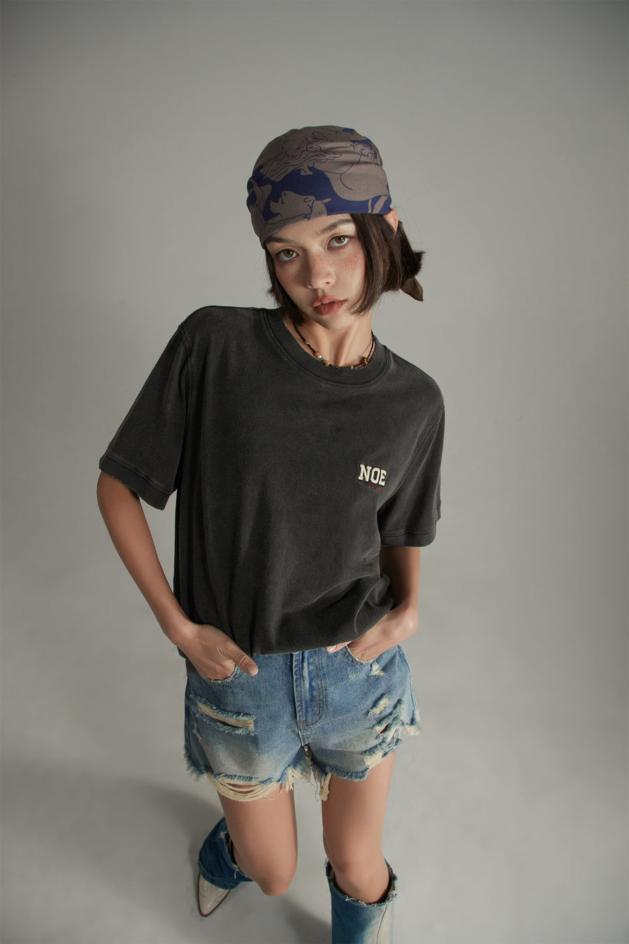 CHUU Embroidered Daily Loose Fit Short Sleeve T-Shirt