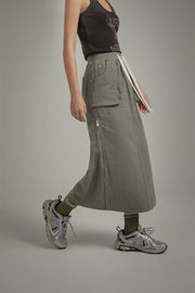 Pocket Casual Long String Skirt