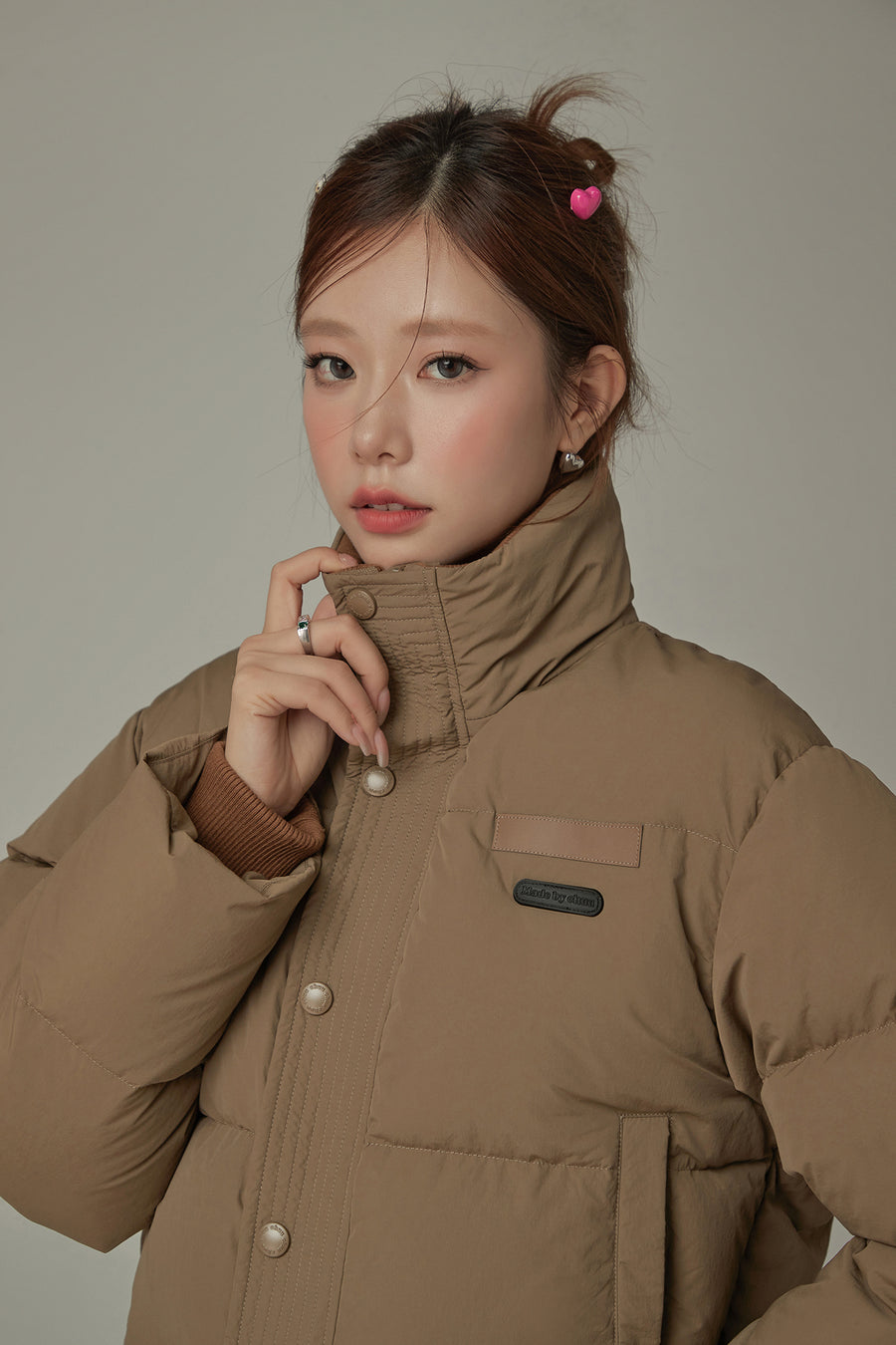 CHUU Oversized Logo Embroidery Padded Jacket