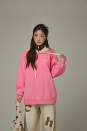 Fleece Color Combination Hoodie