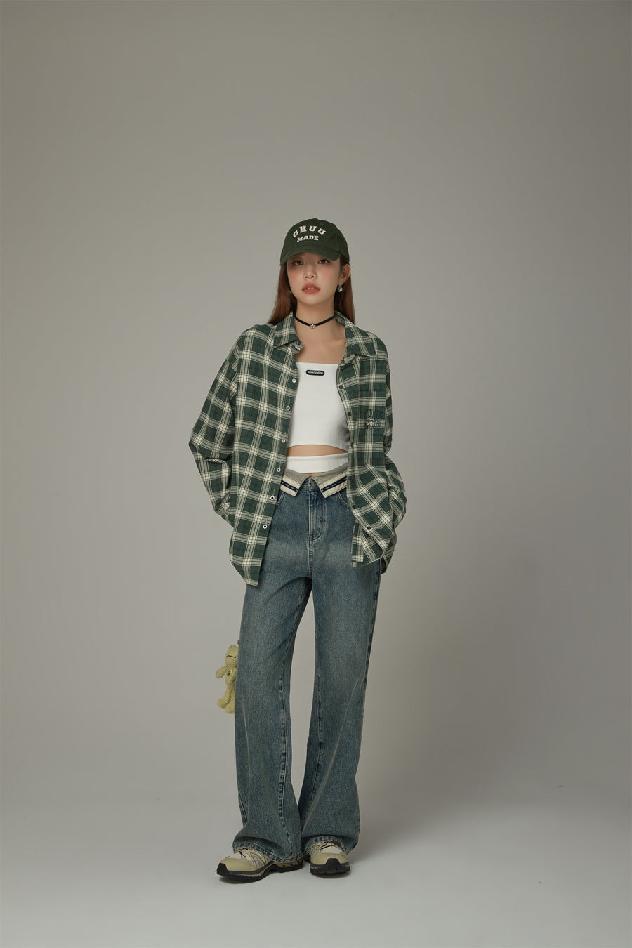 CHUU Simple Checked Loose Fit Shirt