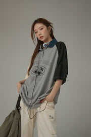 Cherry Bomb Contrast Raglan Loose Fit T-Shirt