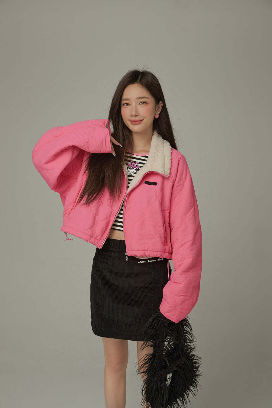 CHUU High Neck Quilted Jacket