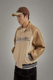 Logo Multi Color Varsity Leather Jacket