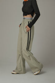 Logo Banding Wide Casual Pants