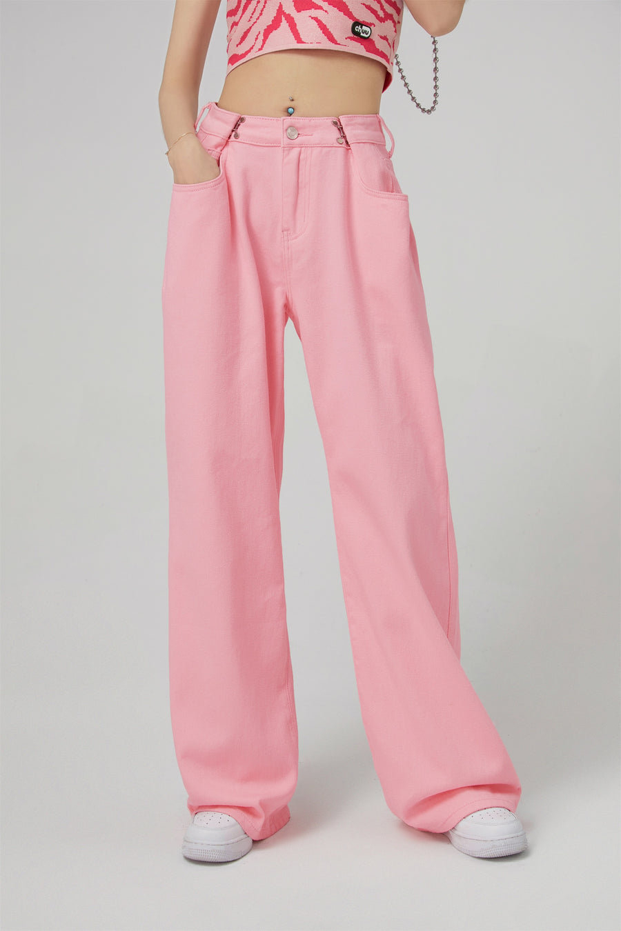 CHUU Summer Adjustable High Waist Wide Leg Pants