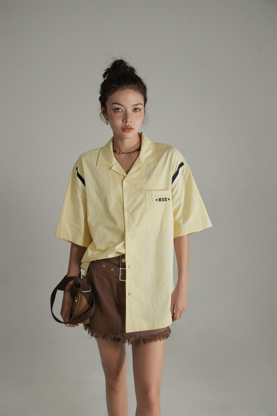 CHUU Noe Pocket Cotton Loose-Fitting Shirt