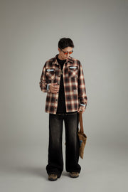 Distressed Checked Boxy Shirt