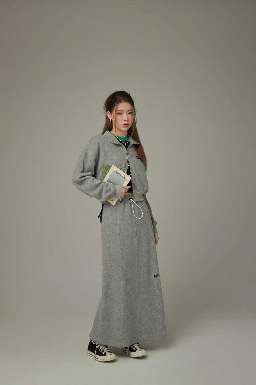 CHUU String Basic Long Skirt