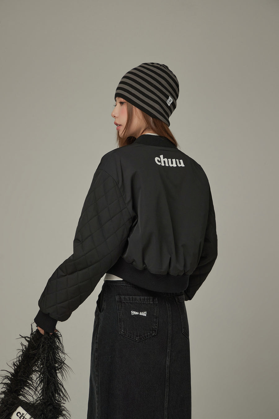 CHUU Loose Fit Varsity Qualited Sleeve Jacket