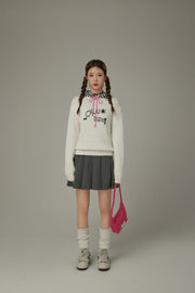 Macaron Color Logo Knit Sweater