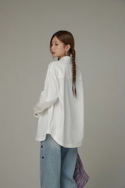 Heart Loose Fit Color Long Sleeve Shirt