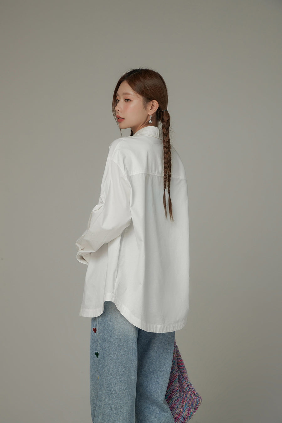 CHUU Heart Loose Fit Color Long Sleeve Shirt