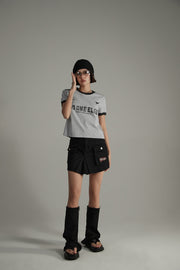 Noe Lettering Sporty Colorblocked Short Sleeve T-Shirt