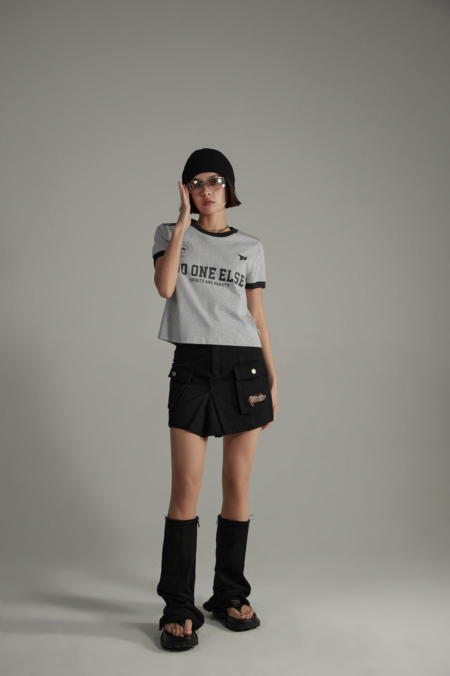 CHUU Noe Lettering Sporty Colorblocked Short Sleeve T-Shirt