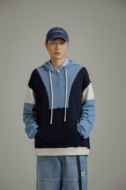 Half Zip-Up Color Hoodie