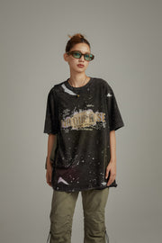 Paint Splatter Lettering Loosefit T-Shirt