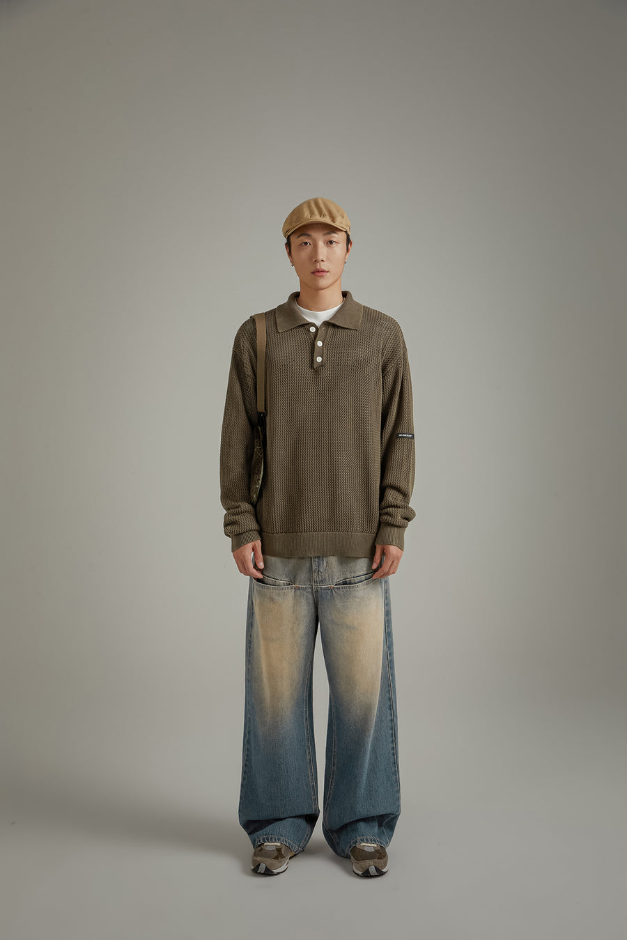 CHUU Polo Neck Loose Knit Sweater