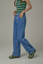 Casual Washed Wide Denim Jeans