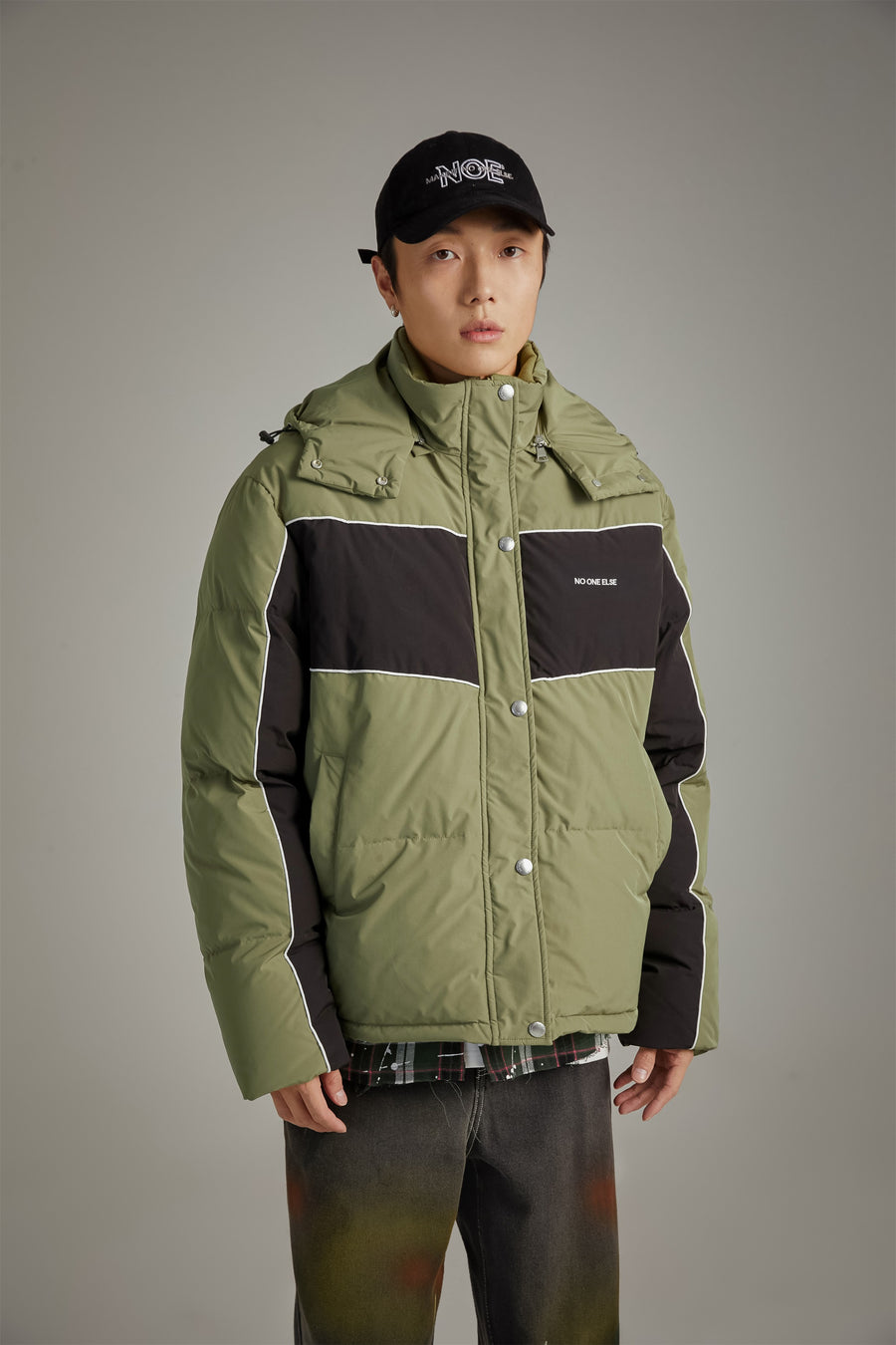 CHUU Color Combination Oversized Padded Jacket