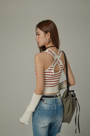 Striped Crop Sleeveless Top