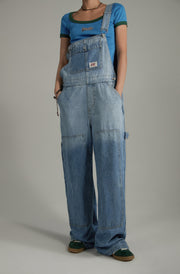 Washed Denim Suspender Jumpsuit