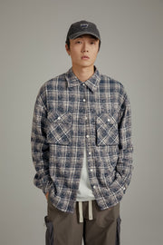 Back Design Loose Fit Check Shirt