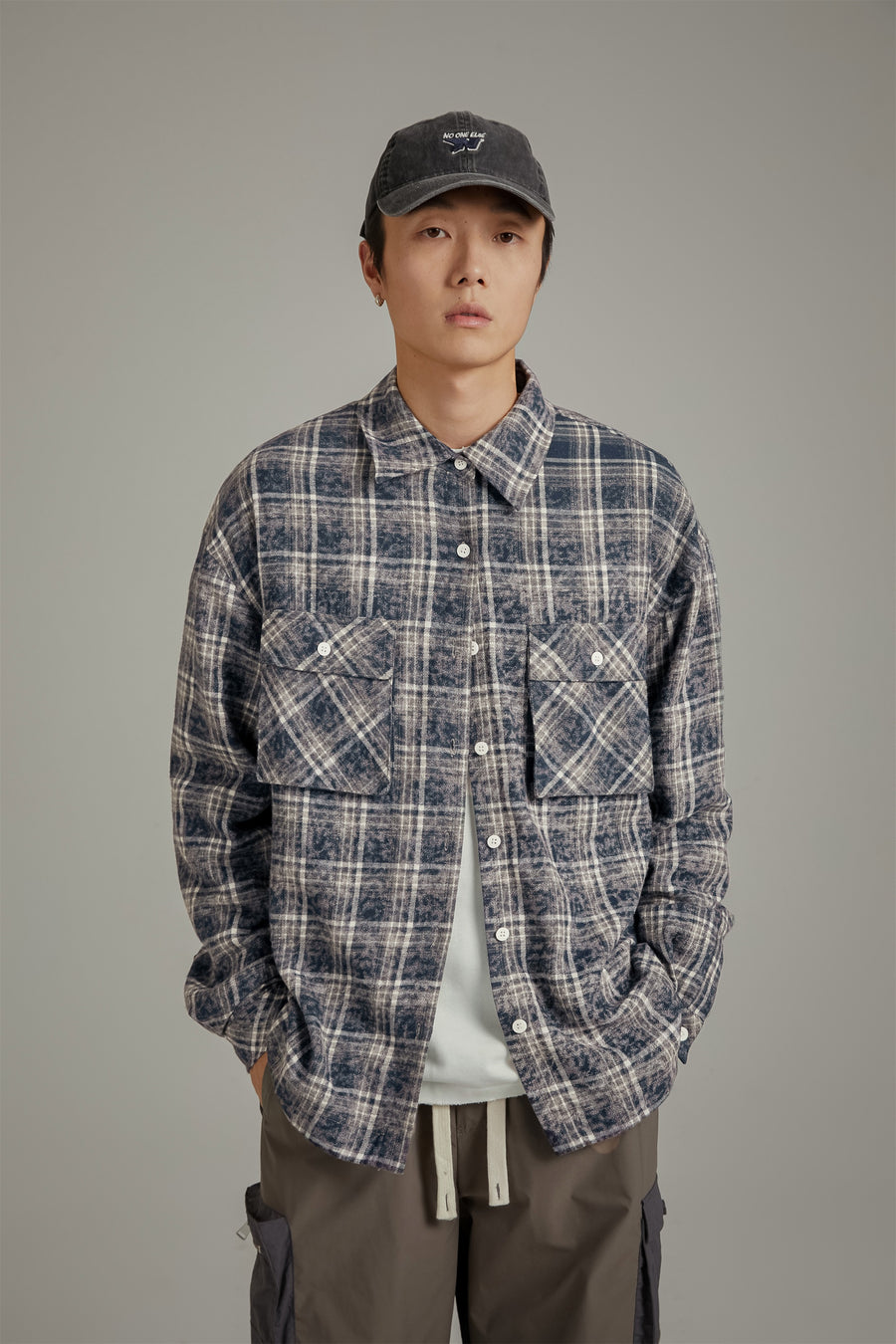 CHUU Back Design Loose Fit Check Shirt