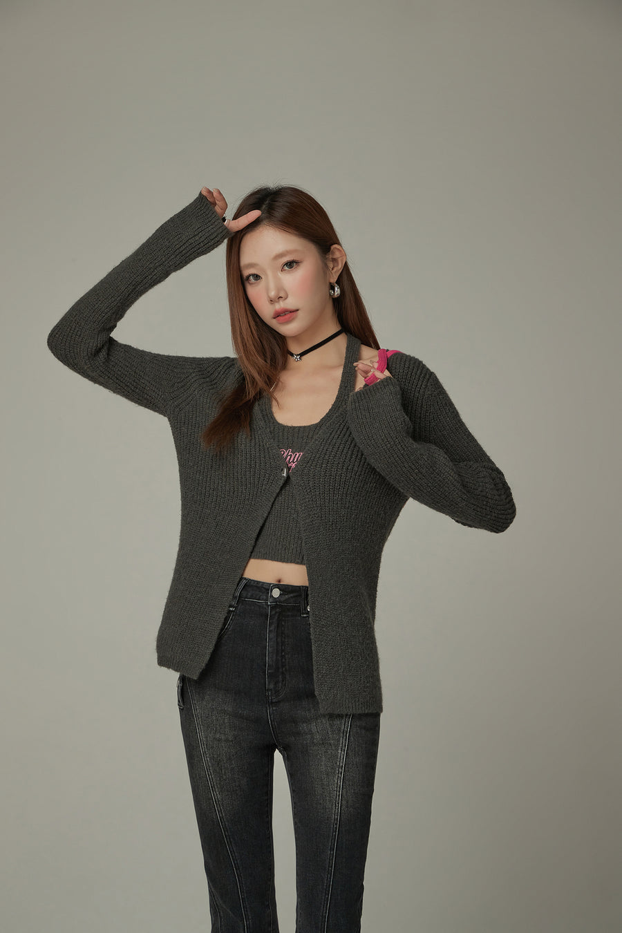 CHUU One Button Knit Cardigan