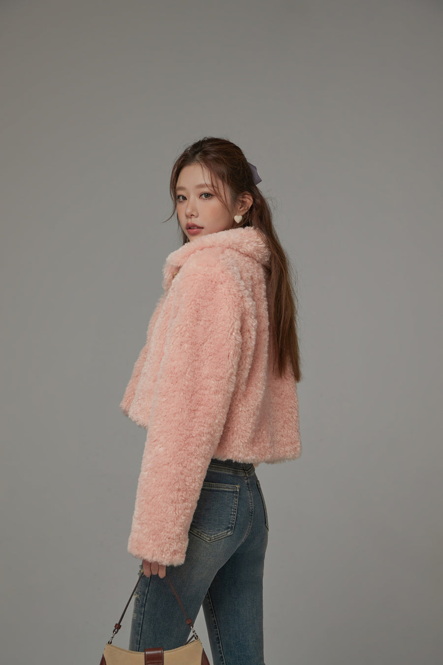 CHUU Fleece Collar Button Jacket