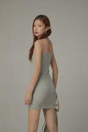 Chuu Made Heart Embroidered Sleeveless Mini Dress