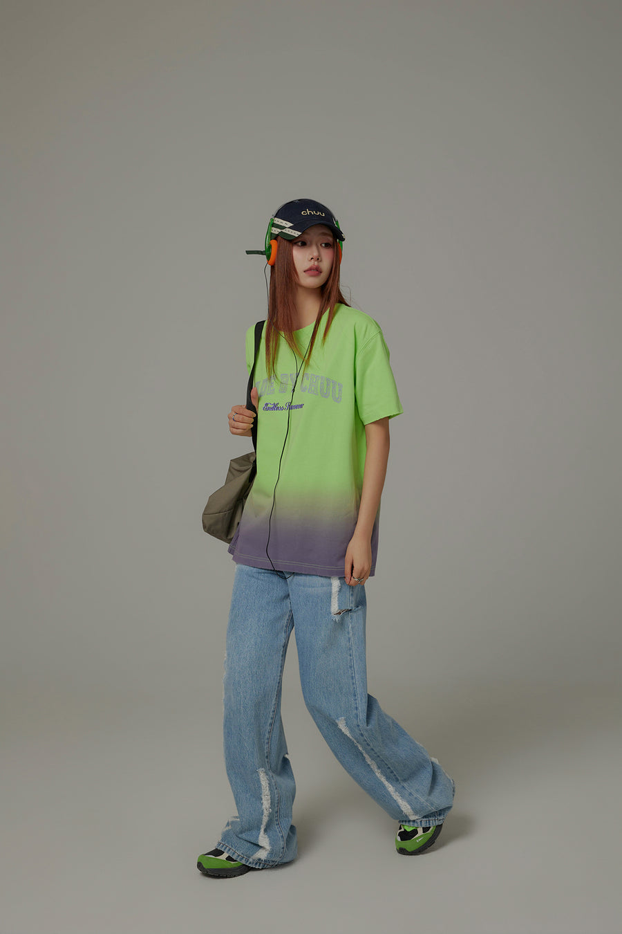 CHUU Printed Gradient Short Sleeve T-Shirt